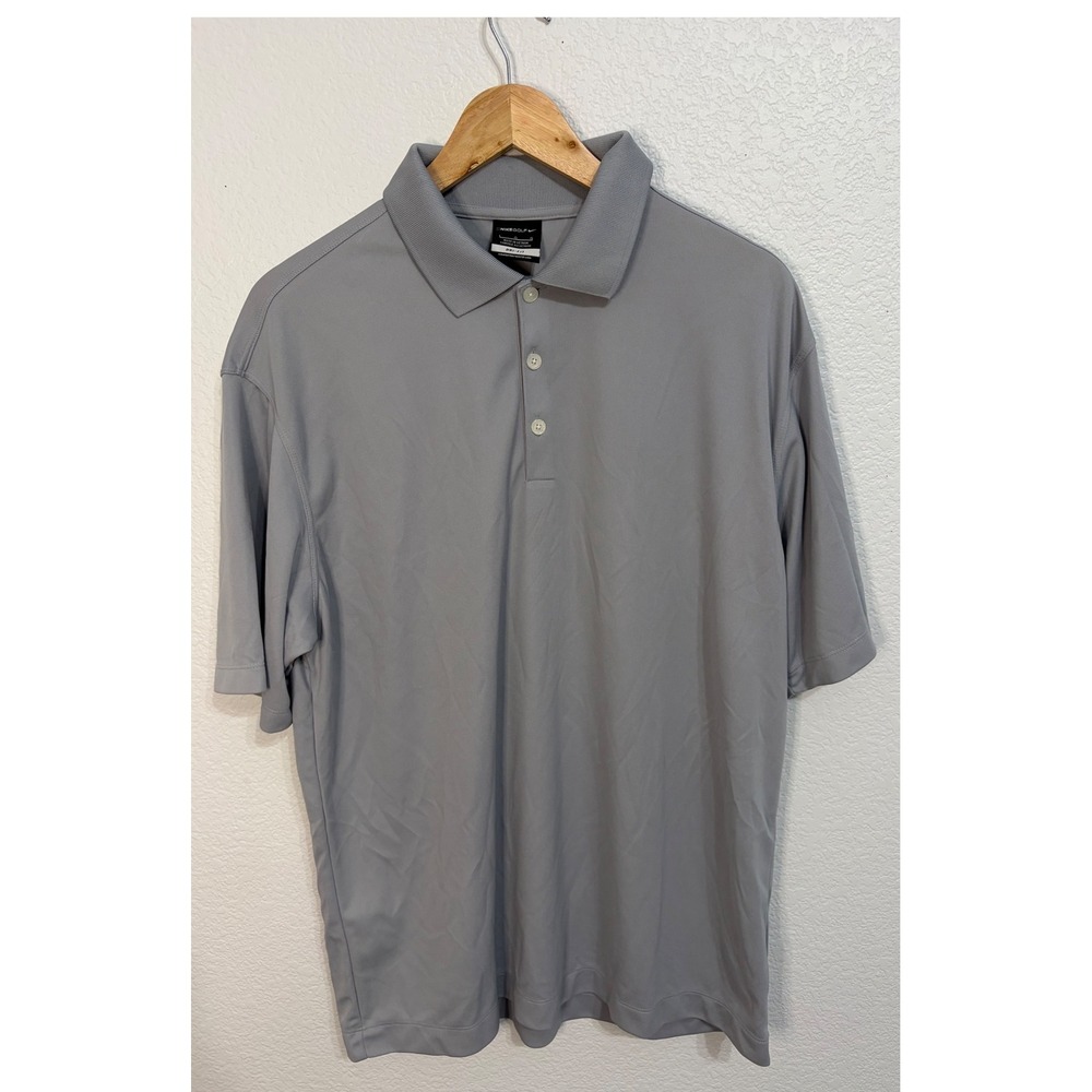 Nike Golf Dri-FIT Polo Shirt Mens Large Gray Short Sleeve Performance Golf Top